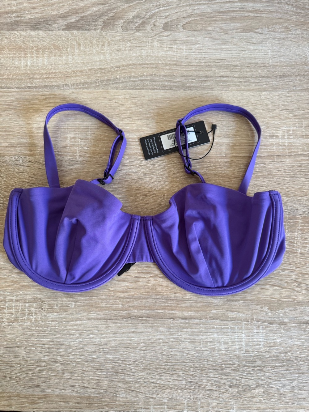 CUUP The Balconette swim bra top Size 10 - ultra violet NWT